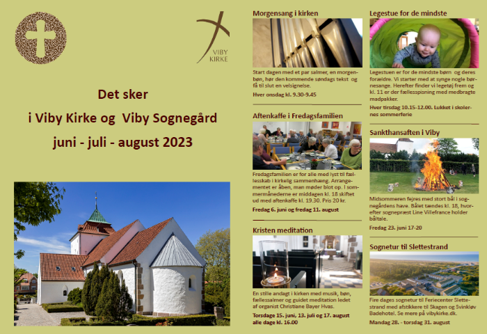 Det sker i Viby Kirke og Viby Sognegård juni, juli og august 2023